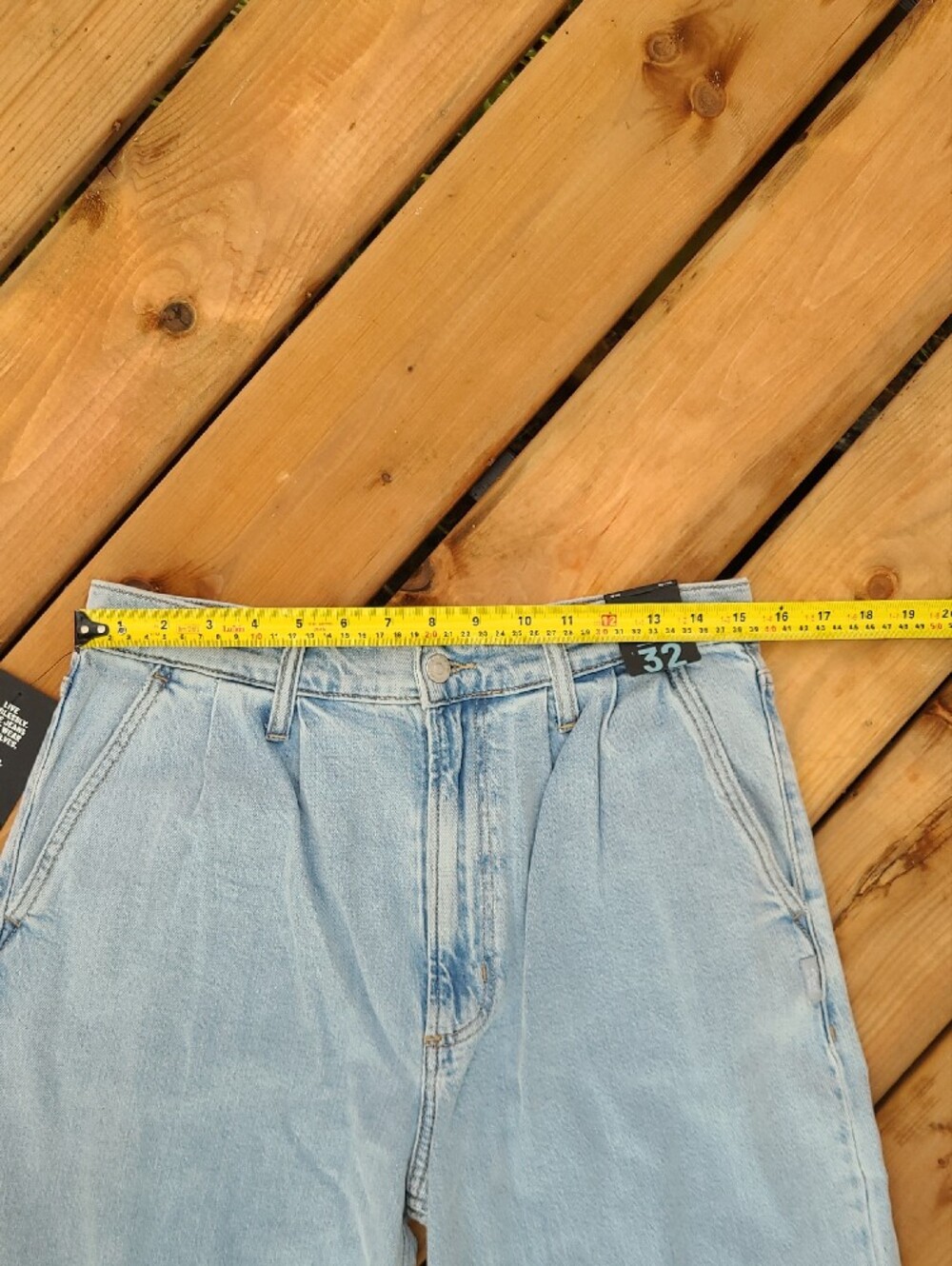NWT Silver Jeans Co Pleated Denim Trouser High Rise light Blue Wide Leg Size 29 - Picture 8 of 14